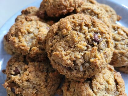 LOW CARB CHOCOLATE CHIP COOKIES WITH FLAX SEEDS